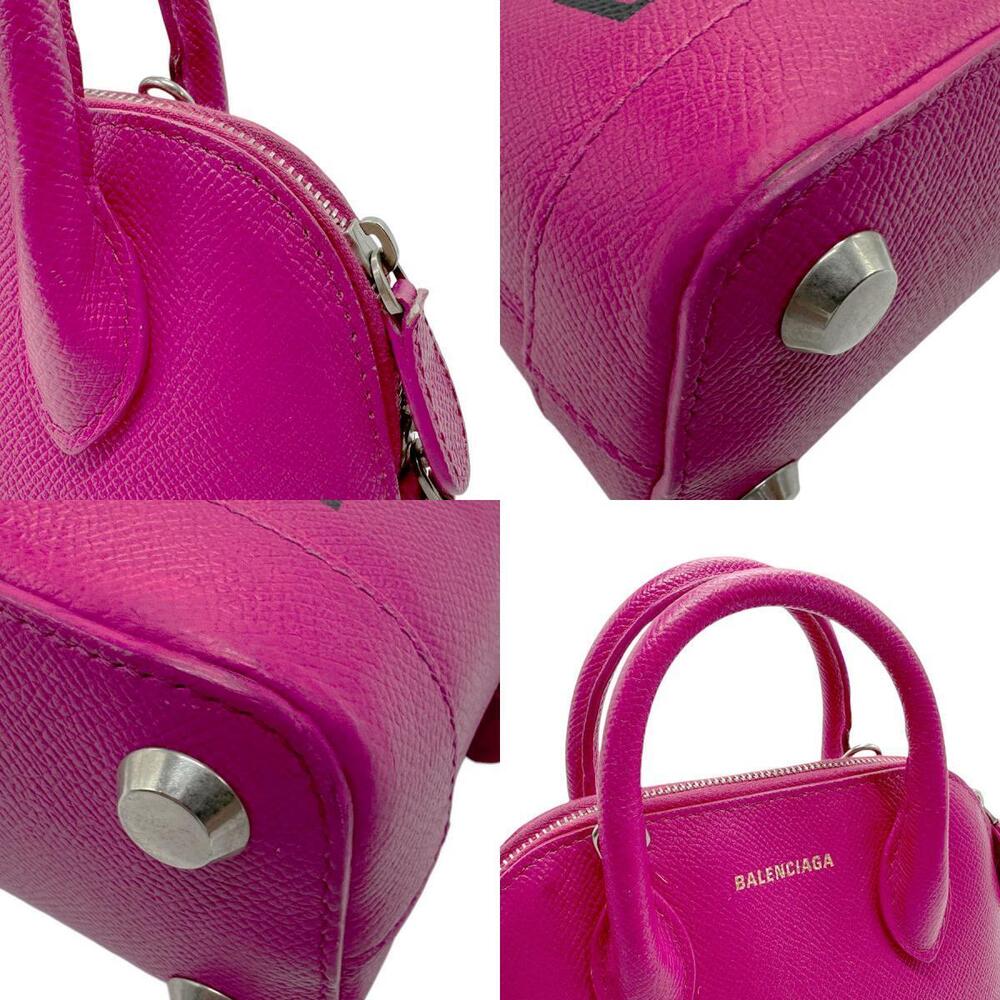 Balenciaga Handle Top Bag Leather Ville XXS Shoulder Magenta - Picture 4 of 4